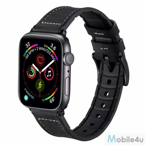 XPRO™ Apple Watch szilikon / bőr szíj Fekete 38mm / 40mm / 41mm