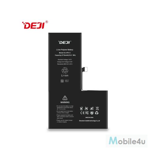 Deji iPhone X kompatibilis akkumulátor 2716mAh