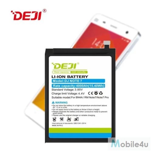 Deji Xiaomi BN4A Xiaomi Redmi Note 7 / Xiaomi Redmi Note 7 Pro készülékhez akkumulátor 4000mAh