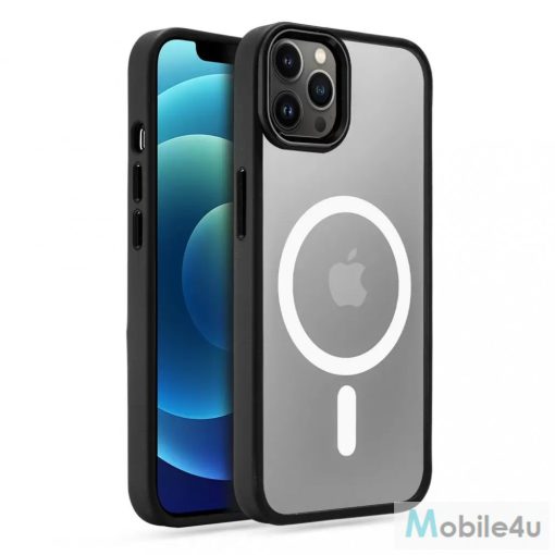Tech-Protect MAGMAT Magsafe tok átlátszó / fekete Apple iPhone 12 / 12 Pro készülékhez