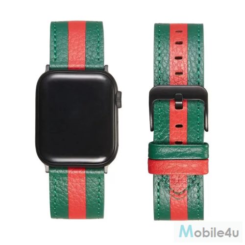 XPRO™ Apple Watch bőr szíj Sötétzöld / Piros 38mm/40mm/41mm