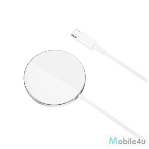 XO Qi MagSafe Vezeték nélküli Töltő CX011 Ezüst / Fehér