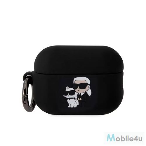 Karl Lagerfeld tok fekete KLAP2RUNKC Airpods Pro 2 készülékhez