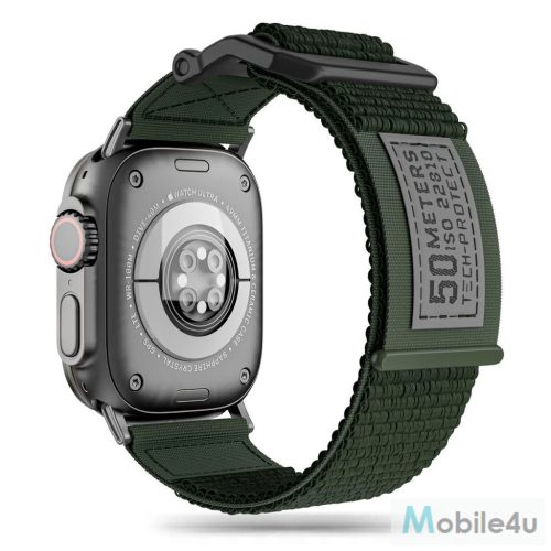 Tech-Protect SCOUT óraszíj Green, Apple Watch 4 / 5 / 6 / 7 / 8 / 9 / SE / ULTRA 1 / 2 (42 / 44 / 45 / 49 mm) készülékhez