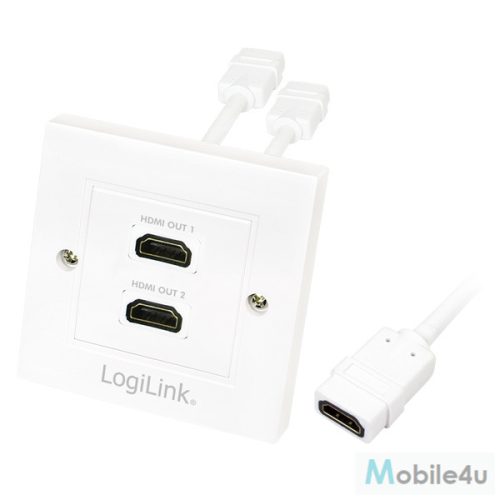 LogiLink HDMI fali lemez 2x HDMI anya