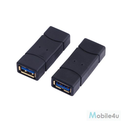 LogiLink USB 3.0 adapter, USB-A/F - USB-A/F, fekete