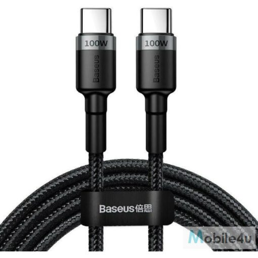 Baseus Cafule USB-C - USB-C kábel QC 3.0 2m szürke-fekete CATKLF-ALG1
