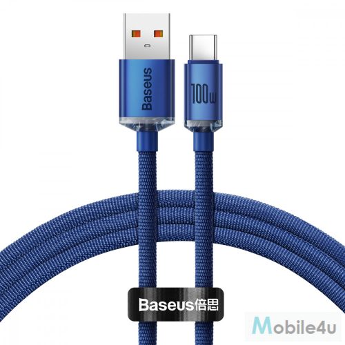 Baseus Crystal Shine Series USB-C kábel CAJY000403, 100W, 1.2m, kék