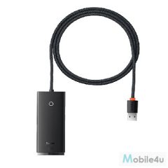   Baseus Lite 4 portos USB-A HUB adapter (USB-A | USB 3.0*4-re) 25cm WKQX030001 Fekete