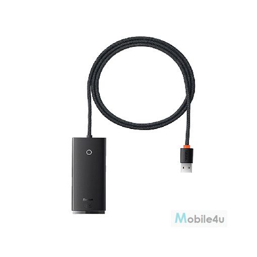 Baseus Lite 4 portos USB-A HUB adapter (USB-A | USB 3.0*4-re) 25cm WKQX030001 Fekete