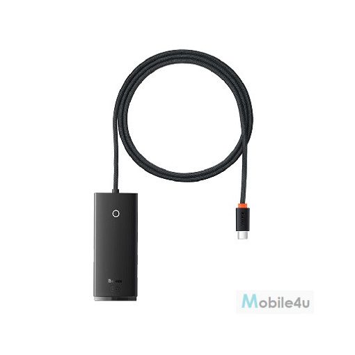 Baseus Lite 4 portos Type-C HUB adapter (Type-C |USB 3.0*4-re) 25cm WKQX030301 Fekete