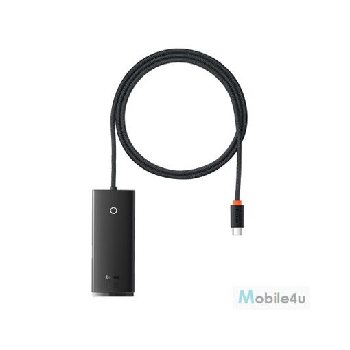 Baseus Lite 4 portos Type-C HUB adapter (Type-C |USB 3.0*4-re) 1m WKQX030401 Fekete