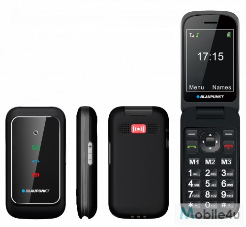 Blaupunkt BS08 időseknek, flippes mobiltelefon készülék,fekete