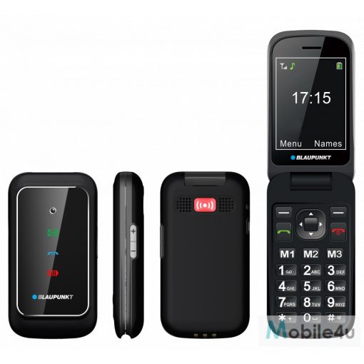 Blaupunkt BS08 időseknek, flippes mobiltelefon készülék,fekete