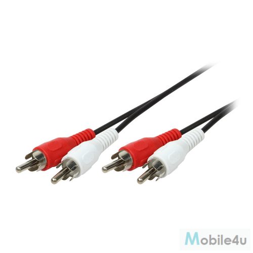 Logilink Audiokábel, 2x RCA/M - 2x RCA/M, fekete, 5 m