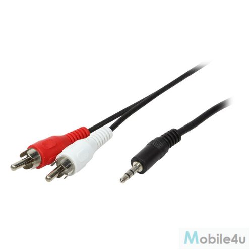 Logilink Audiokábel, 3,5 mm-es 3 tűs/M-2x RCA/M, fekete, 1,5 m