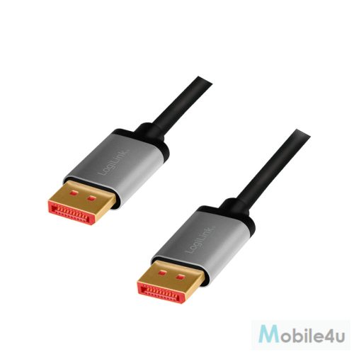 Logilink DisplayPort kábel, DP/M-DP/M, 8K/60 Hz, alu, 2 m