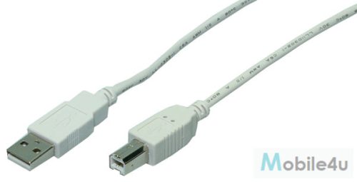 LogiLink USB 2.0 kábel, USB-A/M - USB-B/M, szürke, 2 m