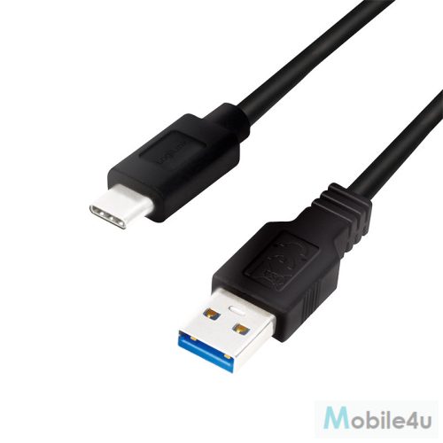 Logilink USB 3.2 Gen1 Type-C kábel, C/M-USB-A/M, fekete, 0,5 m