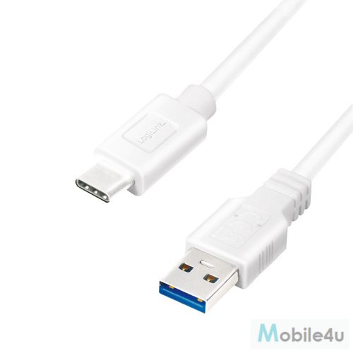 Logilink USB 3.2 Gen1 Type-C kábel, C/M-USB-A/M, fehér, 0,5 m