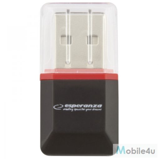 Esperanza microSD kártyaolvasó USB2.0, fekete