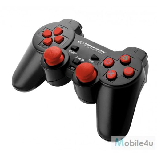 Esperanza Corsair Gamepad PS2/PS3/PC fekete-piros