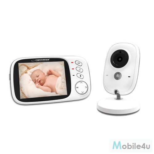 Esperanza Jacob Baby Monitor 3,2" LCD kijelzovel, fehér