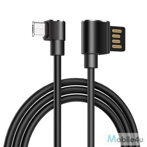 HOCO Long roam töltő adatkábel micro USB U37 90 fokos 1,2 méter fekete