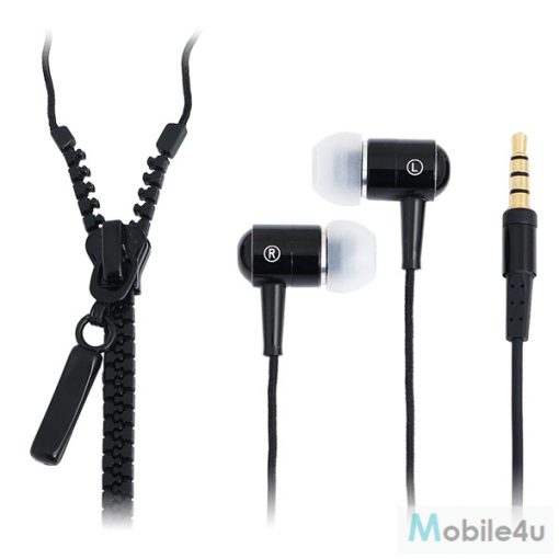 LogiLink "Zippzár'' Sztereo mikrofonos fülhallgató, távirányítóval, fekete