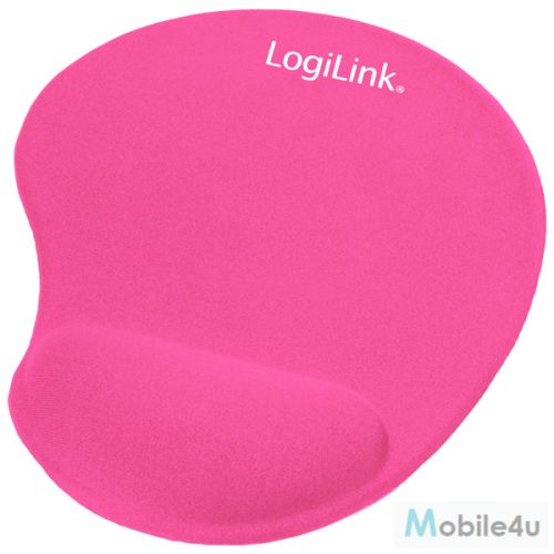 LogiLink Egérpad, géles csuklótámasszal, pink