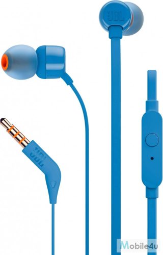 JBL T110 headset,egy gombos távírányítóval, Kék