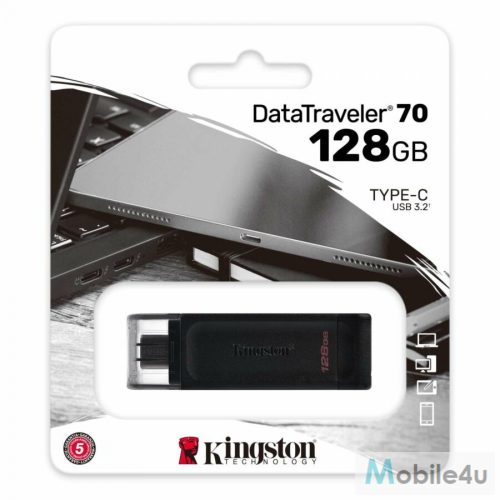 Kingston 128GB DataTraveler 70 USB-C pendrive fekete