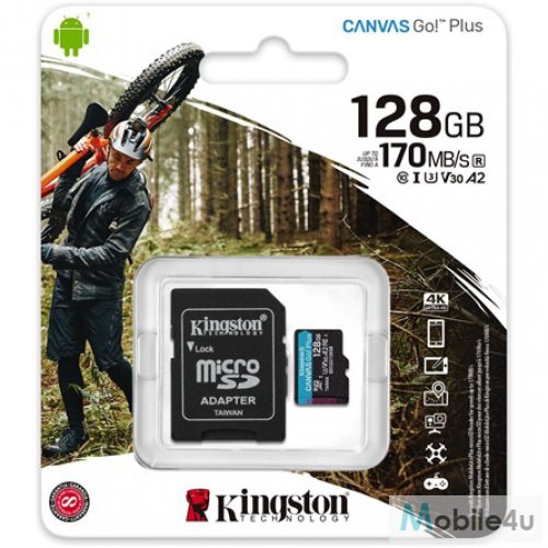 Kingston 128GB Canvas Go Plus UHS-I U3 V30,mkártya