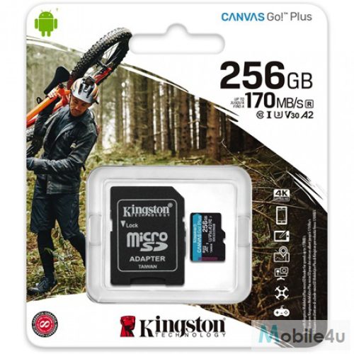 Kingston 256GB Canvas Go Plus UHS-I U3 V30,mkártya