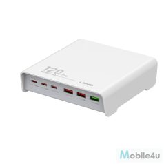  LDNIO asztali töltő és elosztó 6 különböző kimenettel, 120W, Feh