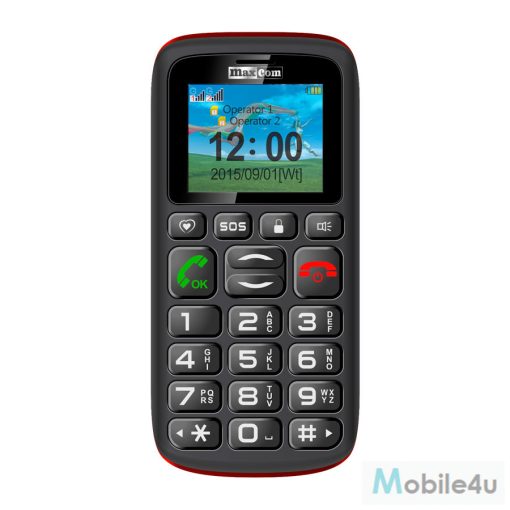 Maxcom MM428BB DualSIM mobiltelefon extra nagy gombokkal, vészhívóval (fekete)