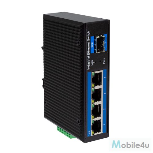 Logilink Ipari Gigabit Ethernet switch, 4 portos 1000 Mbps + 1 portos SFP