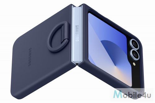 Samsung Flip 6 Szilikon tok gyűrűvel, Navy Kék