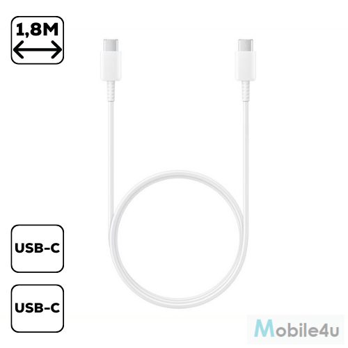 Samsung Type C-to Type C kábel 1.8 m, 3A, Fehér