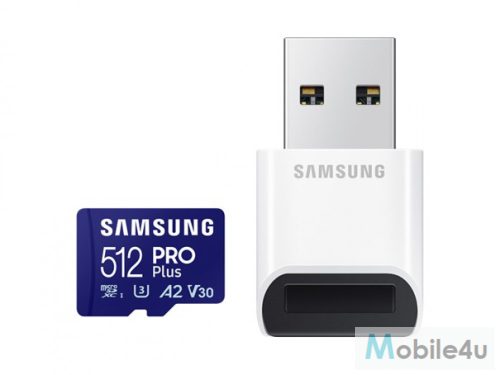 Samsung Pro Plus microSD kártya+kártyaolvasó,512GB