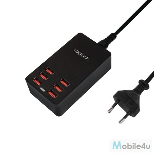 Logilink USB asztali töltő, 6-port, 32W, fekete