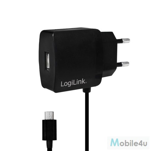 Logilink USB fali töltő , 1+1 port, 10W, fekete