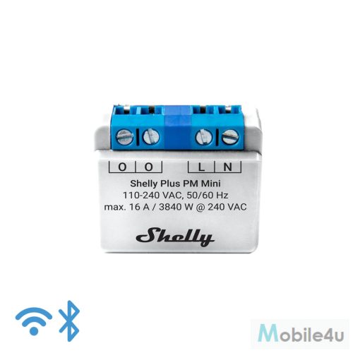 Shelly PLUS PM mini Wifi fogyasztásmérő relé, 16 A