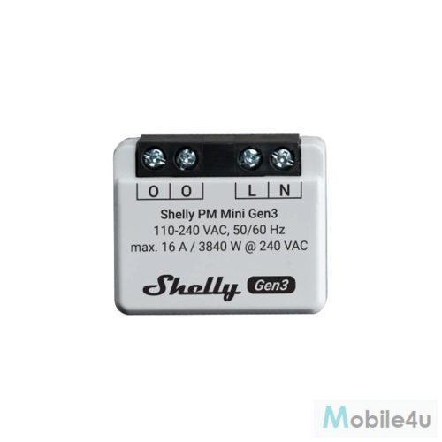 Shelly PM Mini Gen3 egy áramkörös WiFi-s okosrelé, 16A