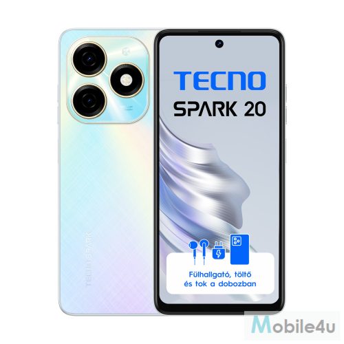 Tecno Spark 20 Cyber White 8+256 GB mobiltelefon