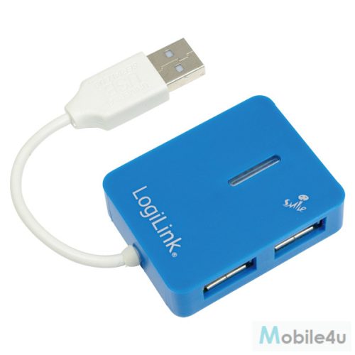 LogiLink "Smile" USB 2.0 4 portos hub, kék