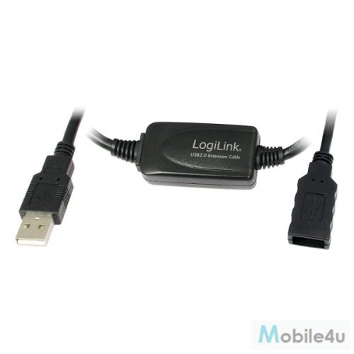 LogiLink USB 2.0 hosszabbító kábel fekete 10m