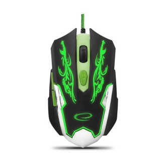   Esperanza MX405 Cyborg USB vezetékes Gamer egér, fekete-zöld