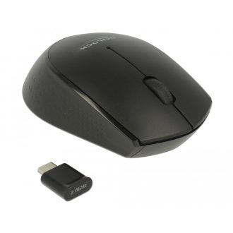   Delock Optikai USB Type-C háromgombos mini egér, 2,4 GHz-es, vezeték nélküli