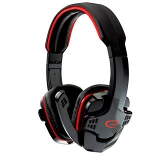   Esperanza Raven Gamer mikrofonos fejhallgató, sztereó, fekete-piros